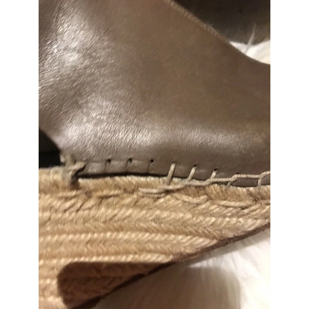 Celine Paris Taupe Zip-Up Espadrille Wedges Women’s sz 37 US 7